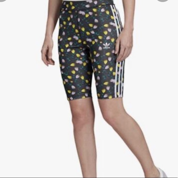 Adidas Originals AOP Multi Colored Floral Cycling Woman’s Shorts Tights NWT XS - Picture 2 of 15
